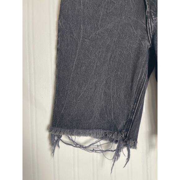 Abercrombie and Fitch Raw Hem High Rise Shorts Womens Size 24 Washed Black Urban - Picture 2 of 10